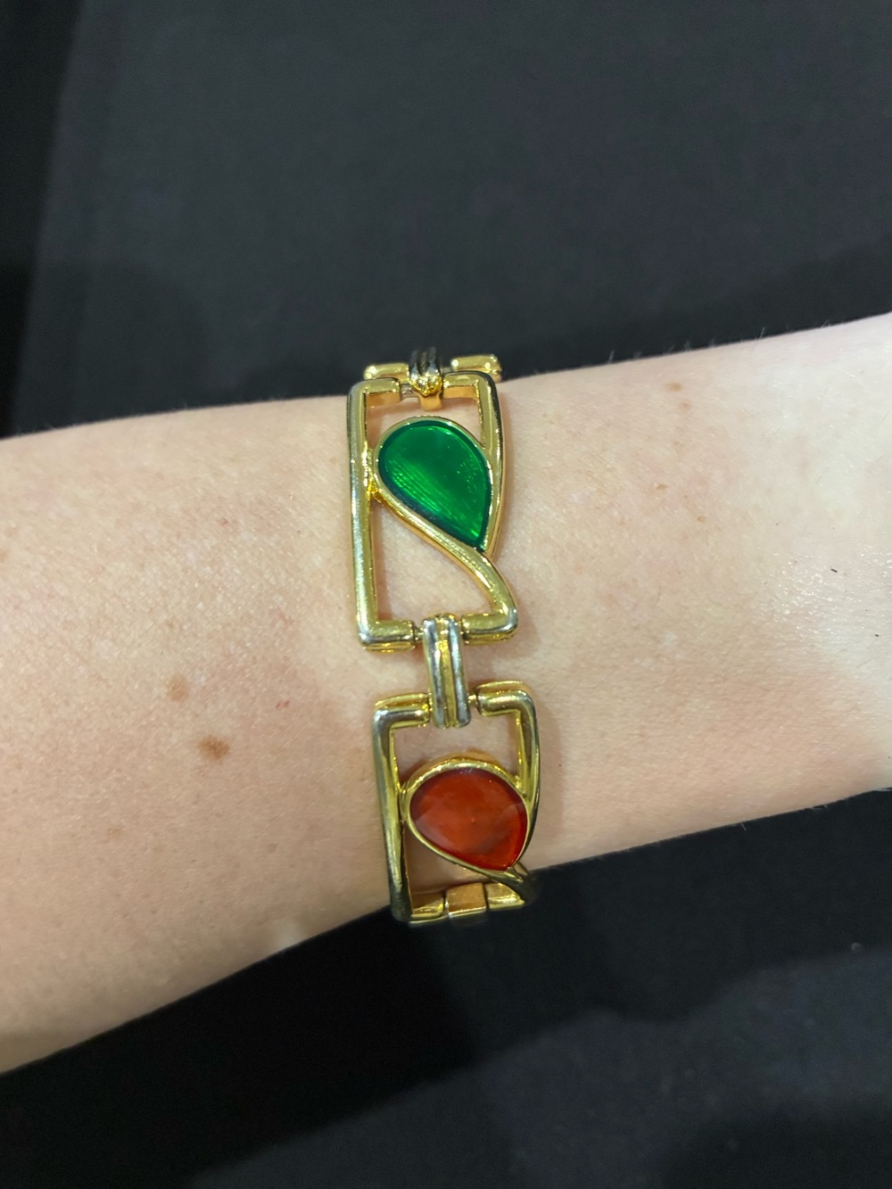 Vintage Premier Designs Gold Tone Enamel Bracelet